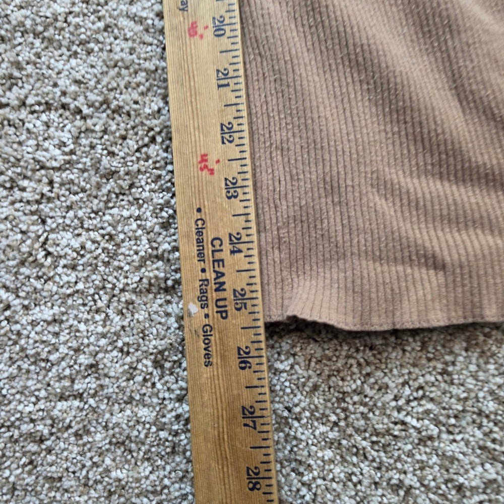 Wilfred Aritzia Ribbed Wide Leg Pants Womens 2XS Tan Slit Hem 120801 - Picture 9 of 13